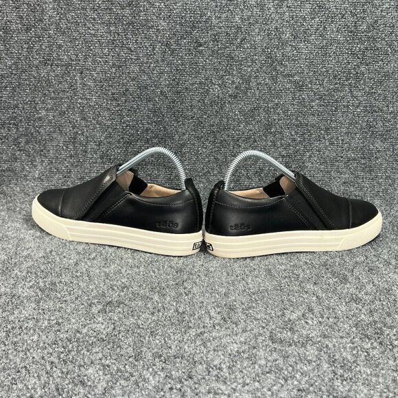 Taos Twin Gore Lux Slip On Sneakers Womens Size 7.5 Black Leather Comfort Loafer - Picture 7 of 13